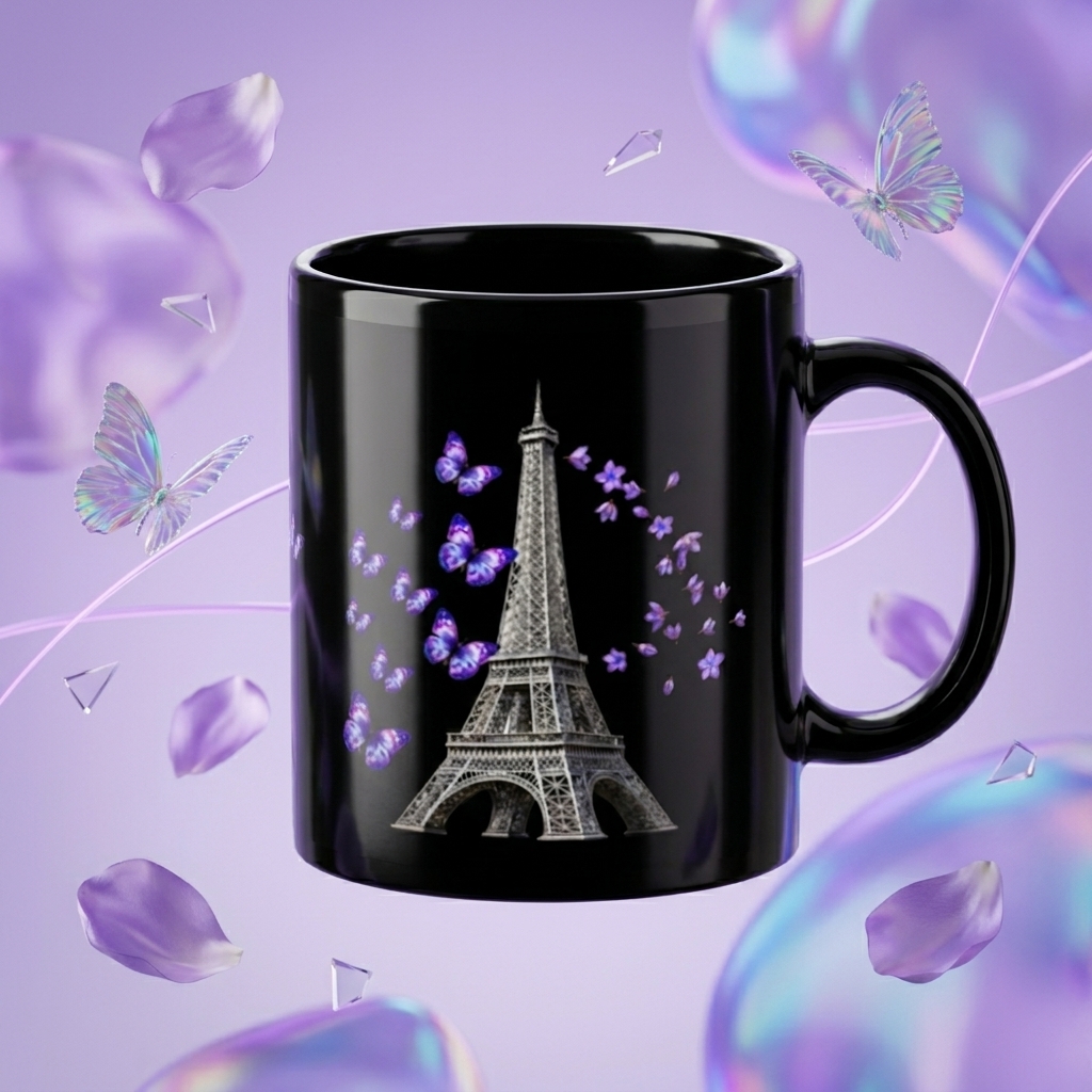 tsgabrielle® • Paris - La Tour Eiffel • Mug brillant • Noir • Céramique • 2 Tailles - Black - View 24