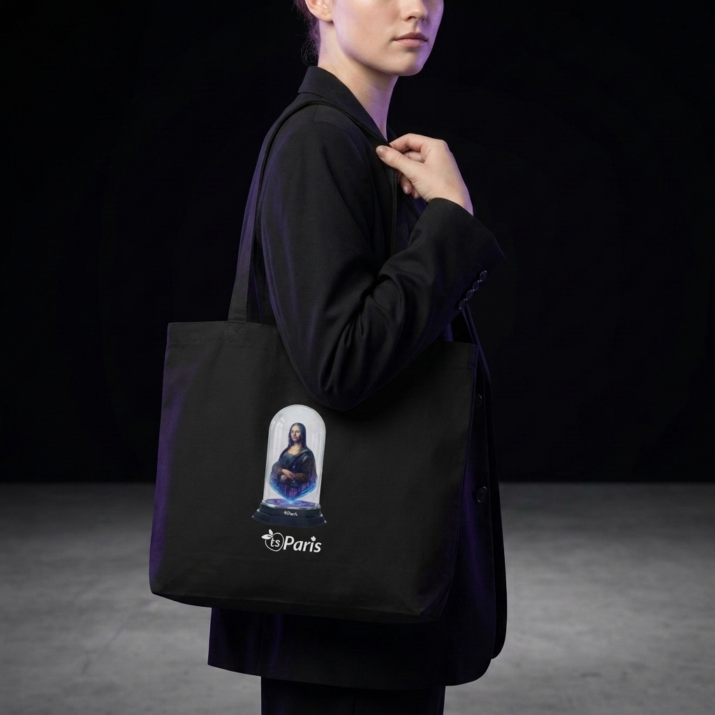 tsgabrielle® • Paris - Da Vinci • Grand Sac Fourreau • Noir • Coton Bio - View 8