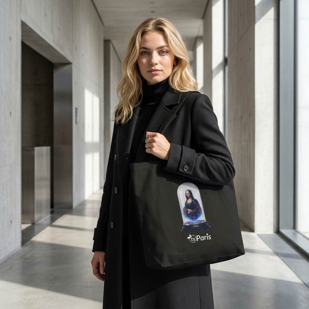 tsgabrielle® • Paris - Da Vinci • Grand Sac Fourreau • Noir • Coton Bio - View 7