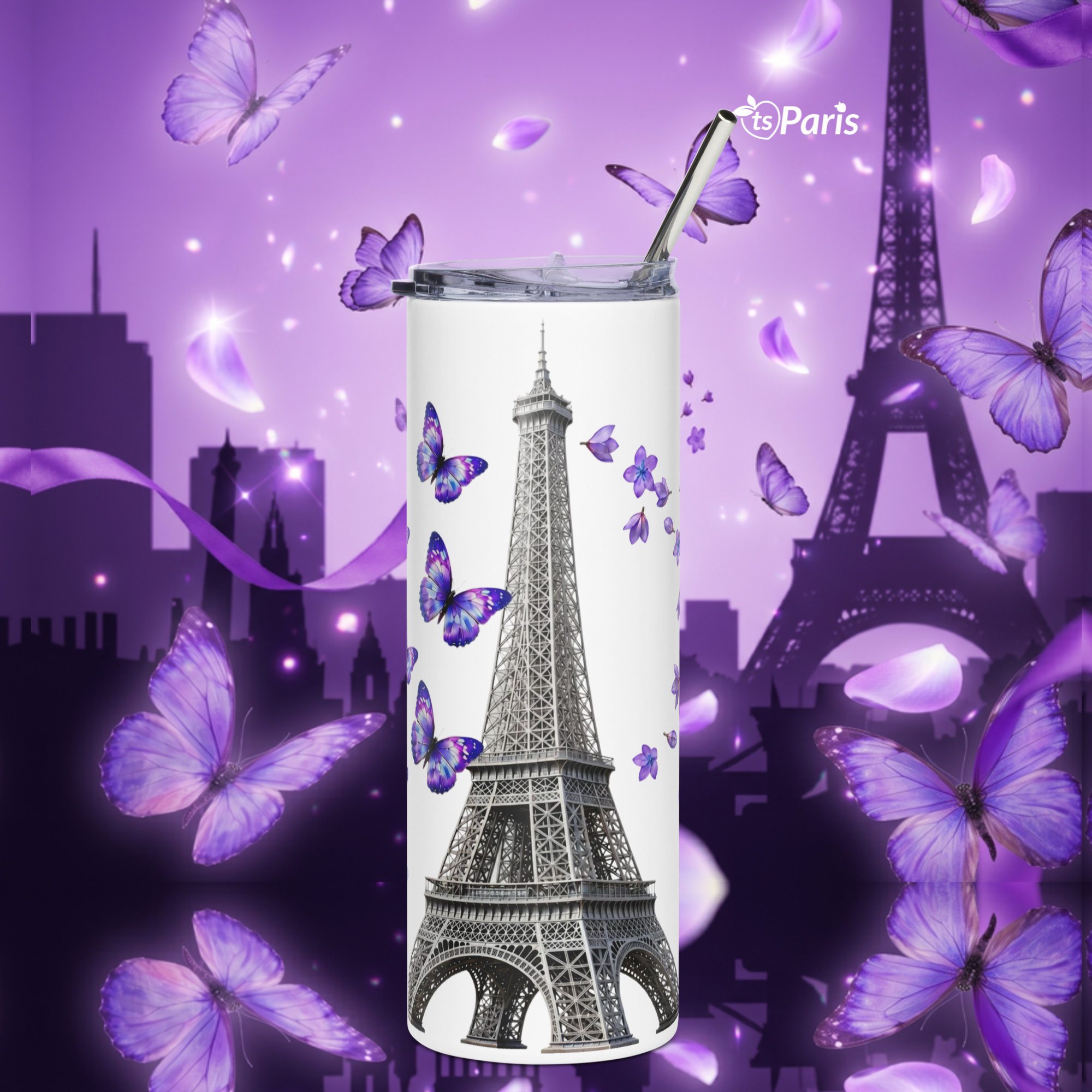 tsgabrielle® • Paris - La Tour Eiffel • Gobelet • Acier inoxydable • Blanc • 20 oz • Maison & Décoration - White - View 10