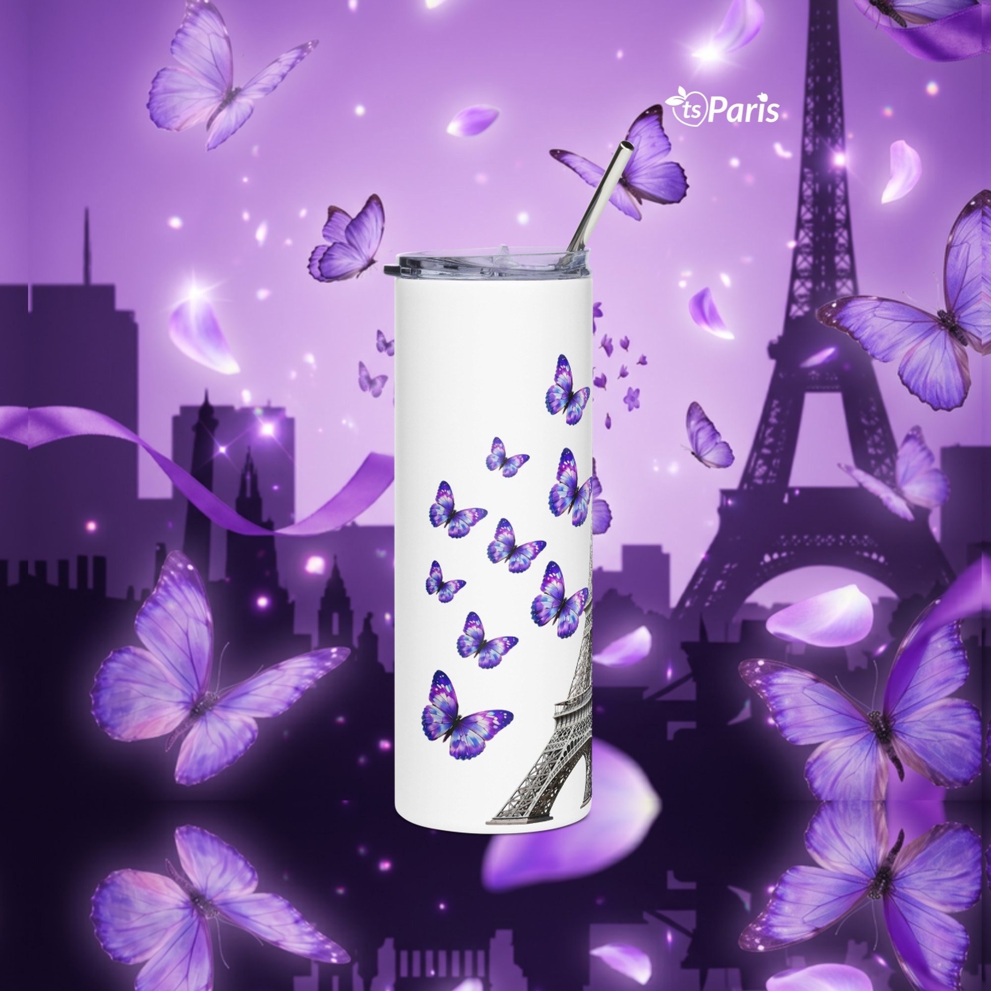 tsgabrielle® • Paris - La Tour Eiffel • Gobelet • Acier inoxydable • Blanc • 20 oz • Maison & Décoration - White - View 12