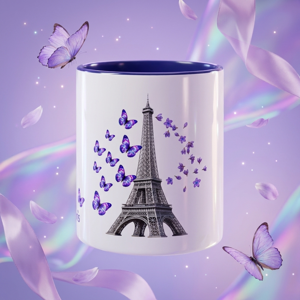 tsgabrielle® • Parijs - De Eiffeltoren • Mok Met Kleur Vanbinnen • Keramiek • 11 oz - View 6