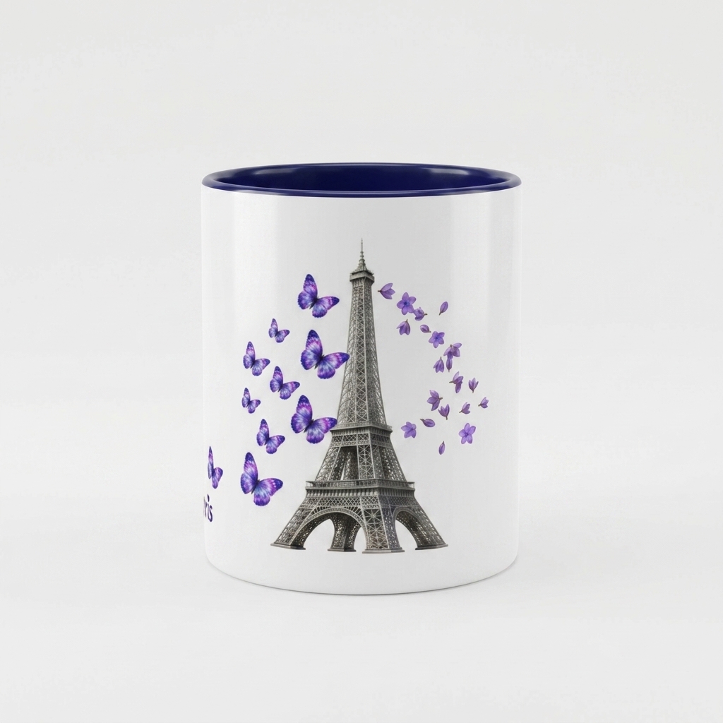 tsgabrielle® • Paris - La Tour Eiffel • Mug à l'intérieur coloré • Céramique • 33 cl