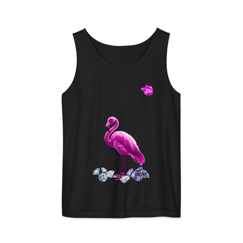 tsgabrielle® • Pour Elle • Flamant Rose • Débardeur Teint en Pièce • Noir