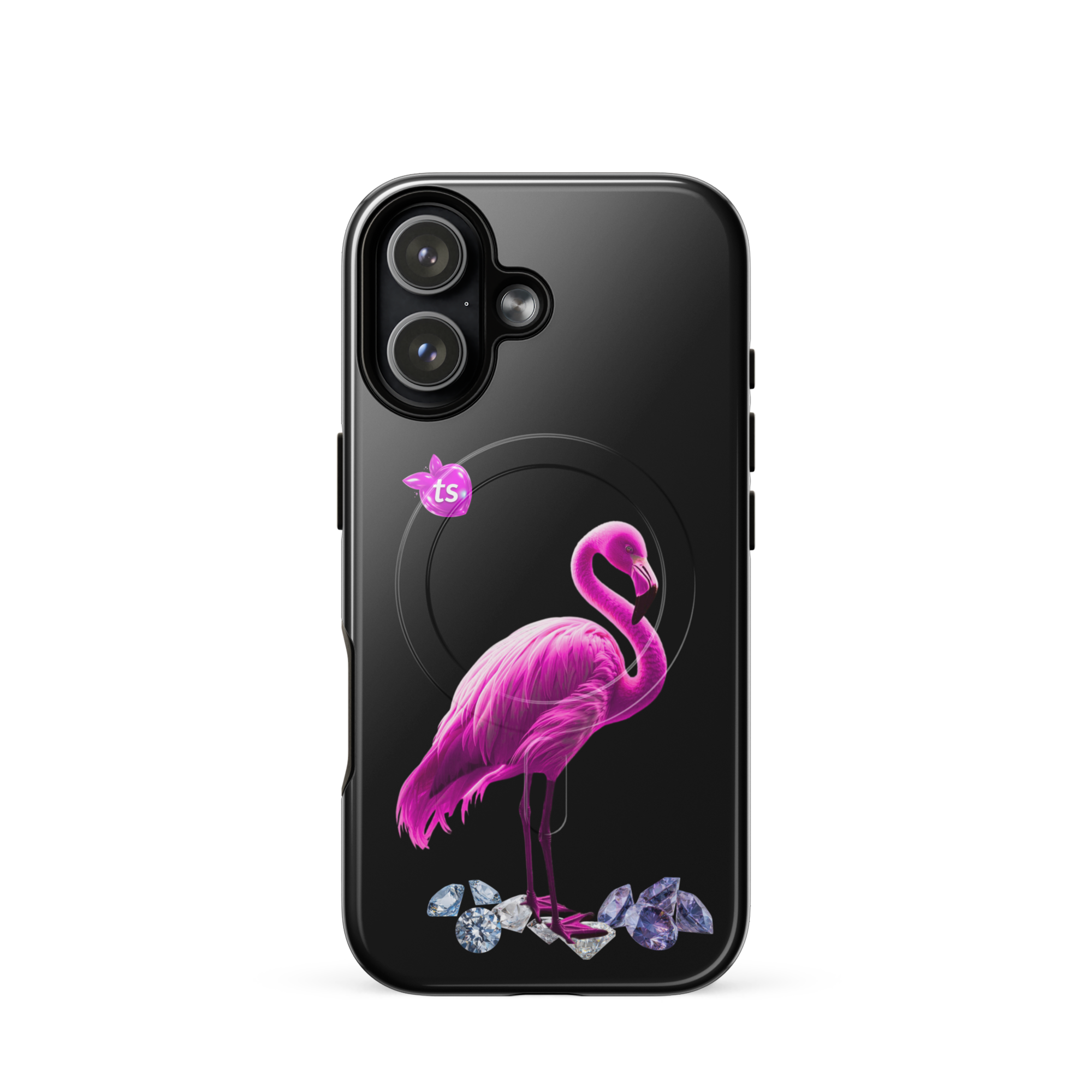tsgabrielle® • Flamant Rose • Coque Résistante Compatible avec iPhone® • MagSafe® • Derniers Modèles