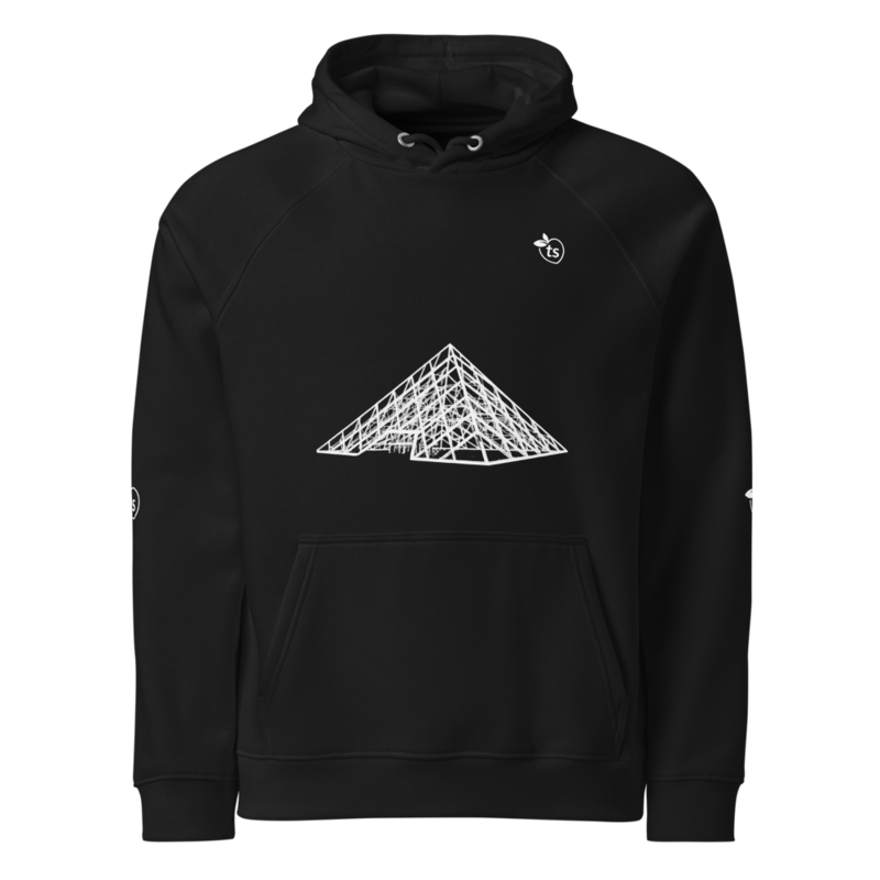 tsgabrielle® • Pour Lui • Paris - La Pyramide du Louvre • Sweat à capuche raglan éco • Noir