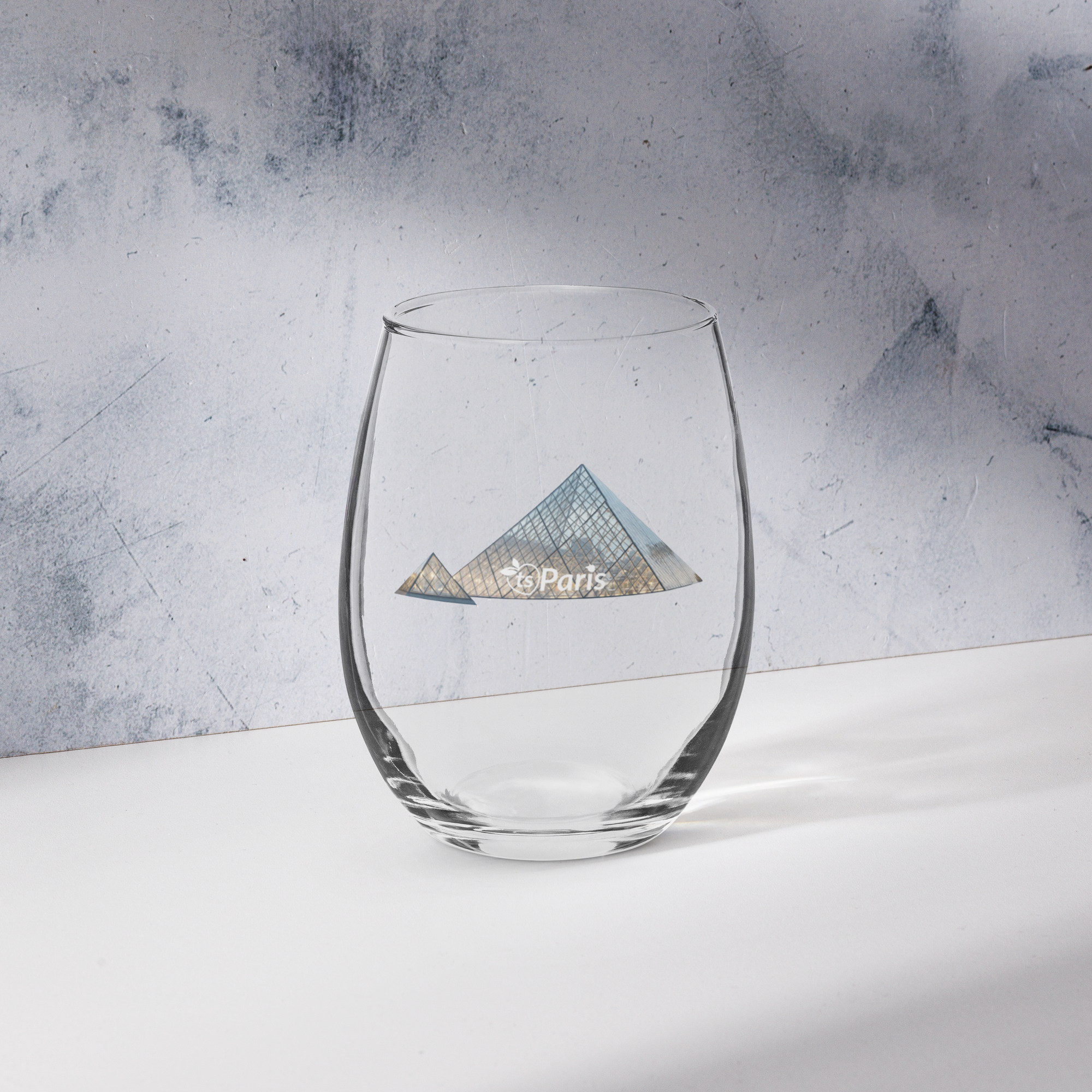 tsgabrielle® • Paris – La Pyramide du Louvre • Verre à vin sans pied • 15 oz - View 13