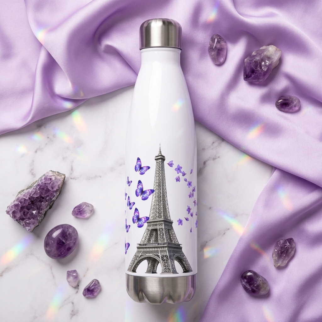 tsgabrielle® • Parijs - De Eiffeltoren • Waterfles • Wit • Roestvrij Staal • 17 oz - View 13