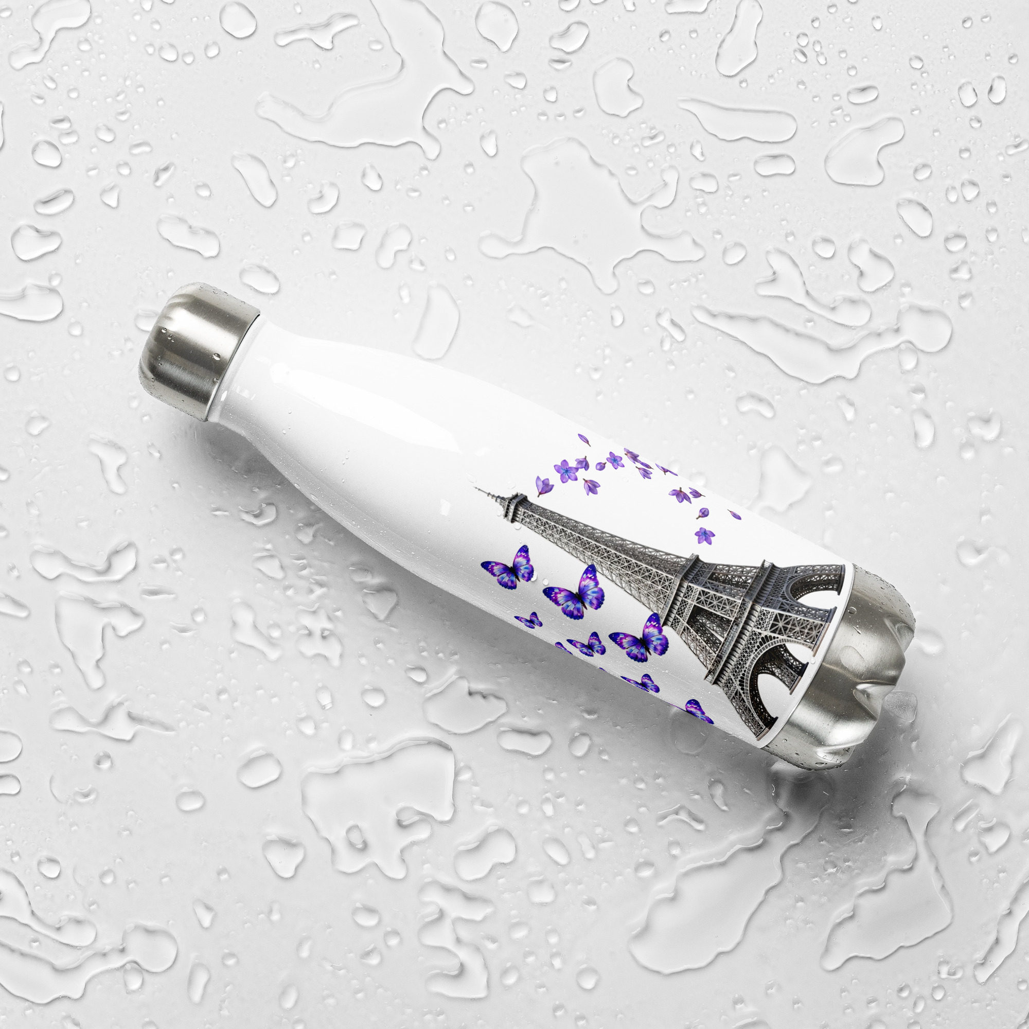tsgabrielle® • Parijs - De Eiffeltoren • Waterfles • Wit • Roestvrij Staal • 17 oz - View 9