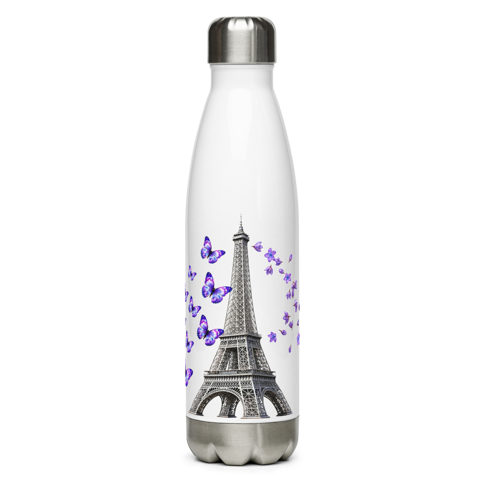 tsgabrielle® • Paris - La Tour Eiffel • Gourde • Blanc • Acier inoxydable • 50 cl