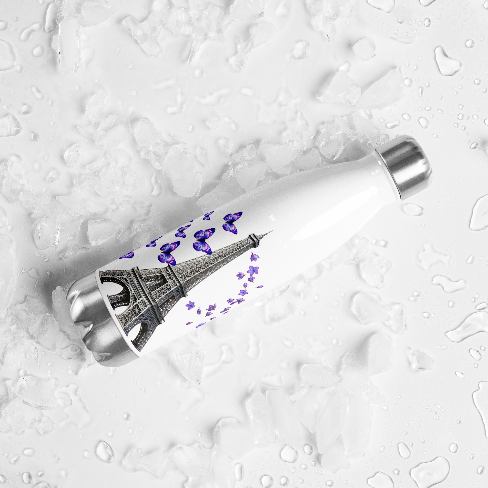 tsgabrielle® • Parijs - De Eiffeltoren • Waterfles • Wit • Roestvrij Staal • 17 oz - View 8