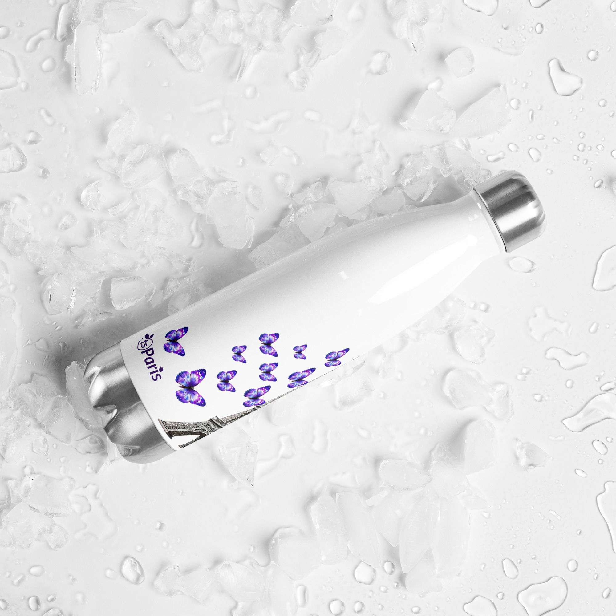 tsgabrielle® • Parijs - De Eiffeltoren • Waterfles • Wit • Roestvrij Staal • 17 oz - View 12