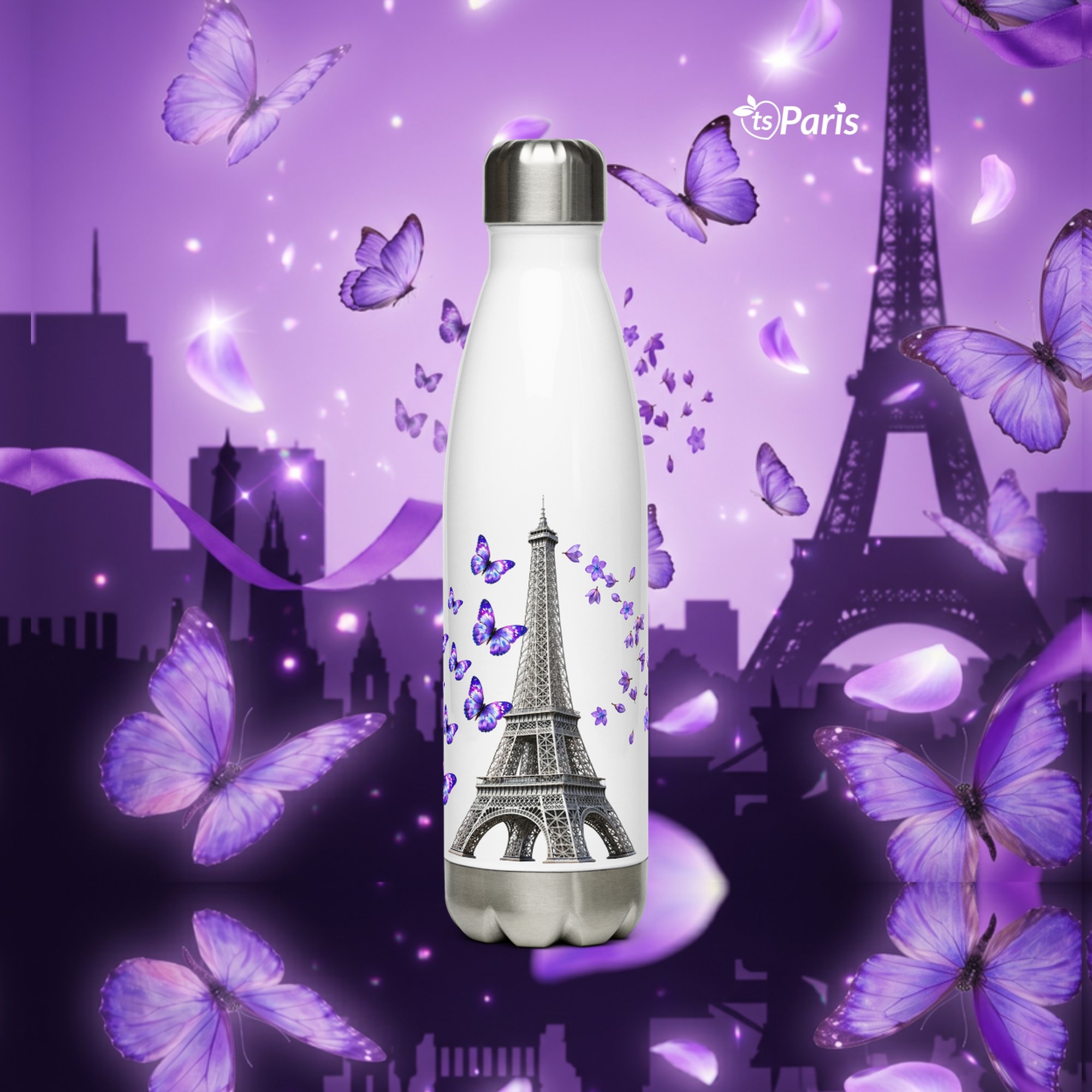 tsgabrielle® • Parijs - De Eiffeltoren • Waterfles • Wit • Roestvrij Staal • 17 oz - White - View 15