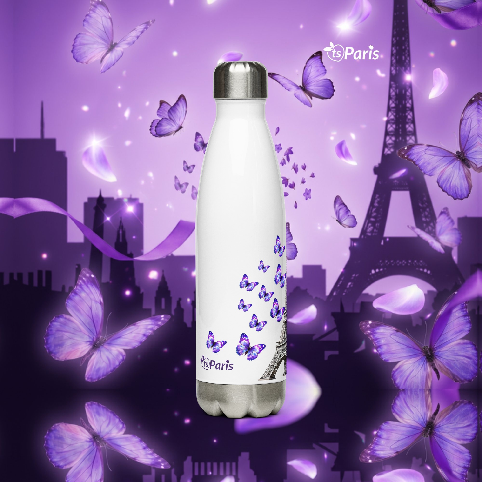 tsgabrielle® • Parijs - De Eiffeltoren • Waterfles • Wit • Roestvrij Staal • 17 oz - White - View 16
