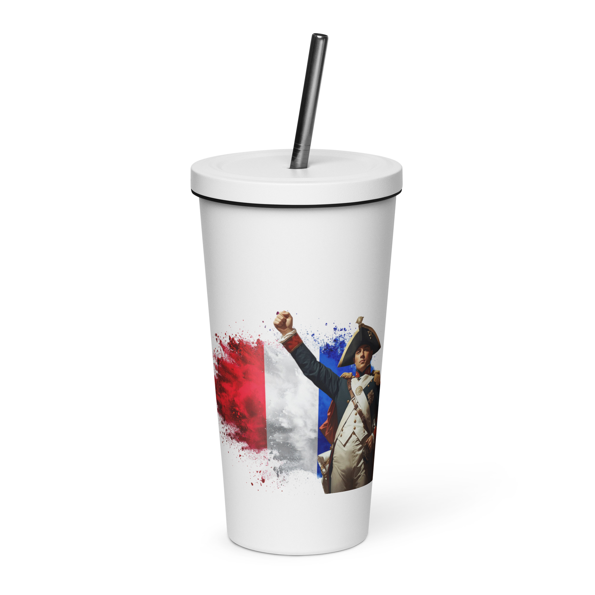 tsgabrielle® • Parijs - Napoleon Bonaparte • Tumbler • Roestvrij staal • Wit • 20 oz