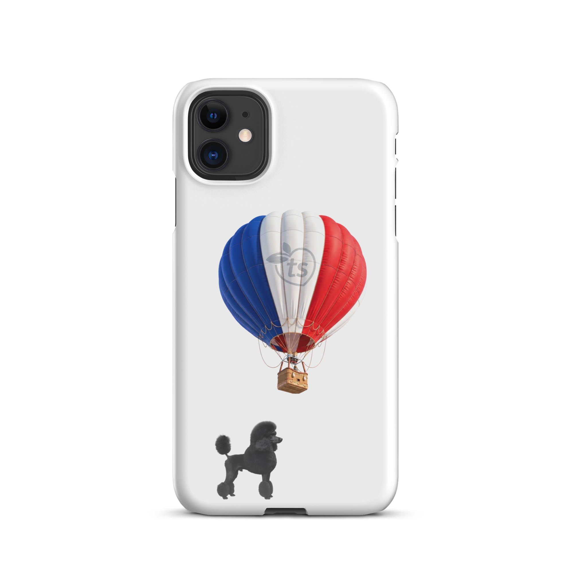 tsgabrielle® • Paris - Le Chien • Coque Snap Compatible avec iPhone® • Blanc • Derniers Modèles