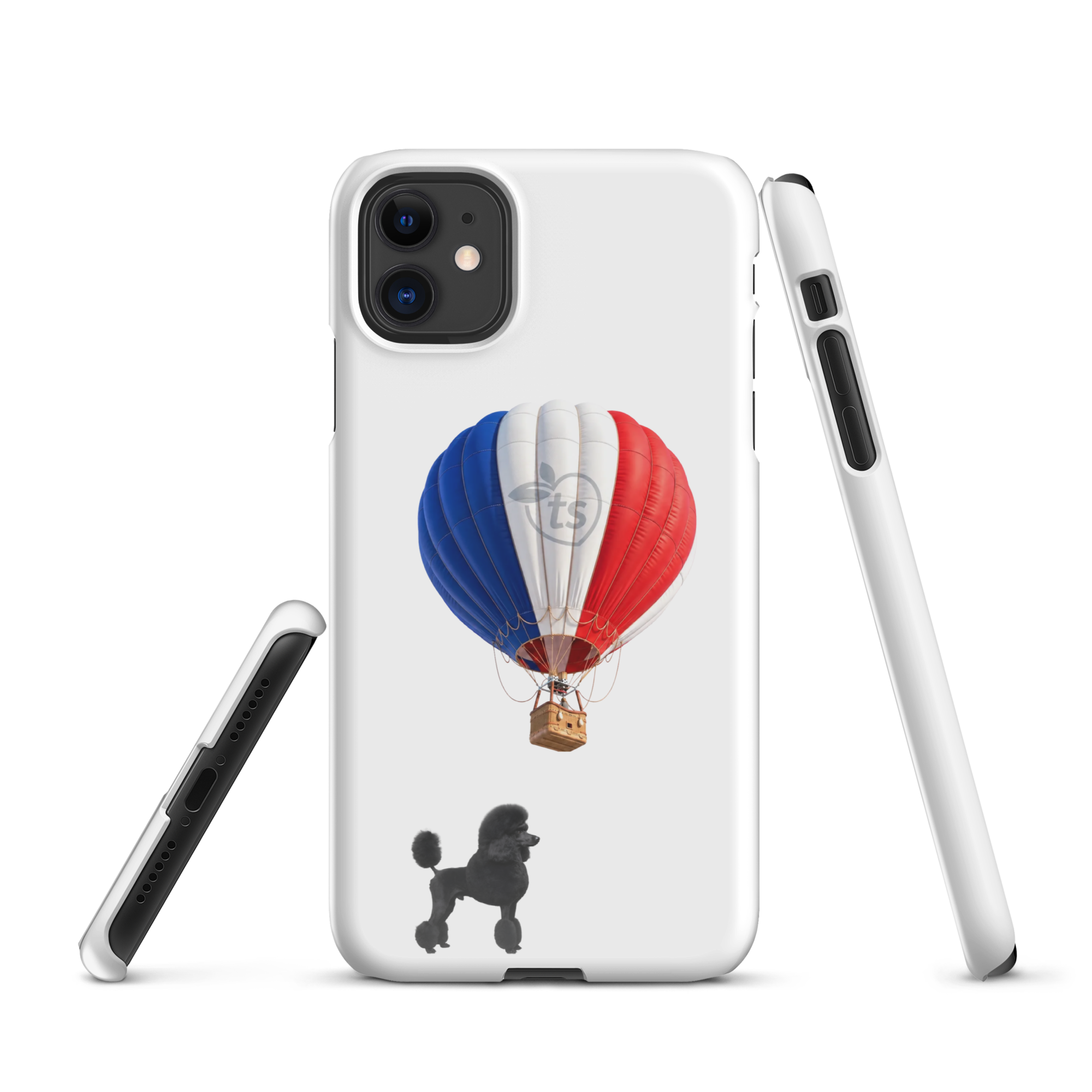 tsgabrielle® • Parijs - Le Chien • Snap Case Compatibel met iPhone® • Wit • Nieuwste Modellen - View 2