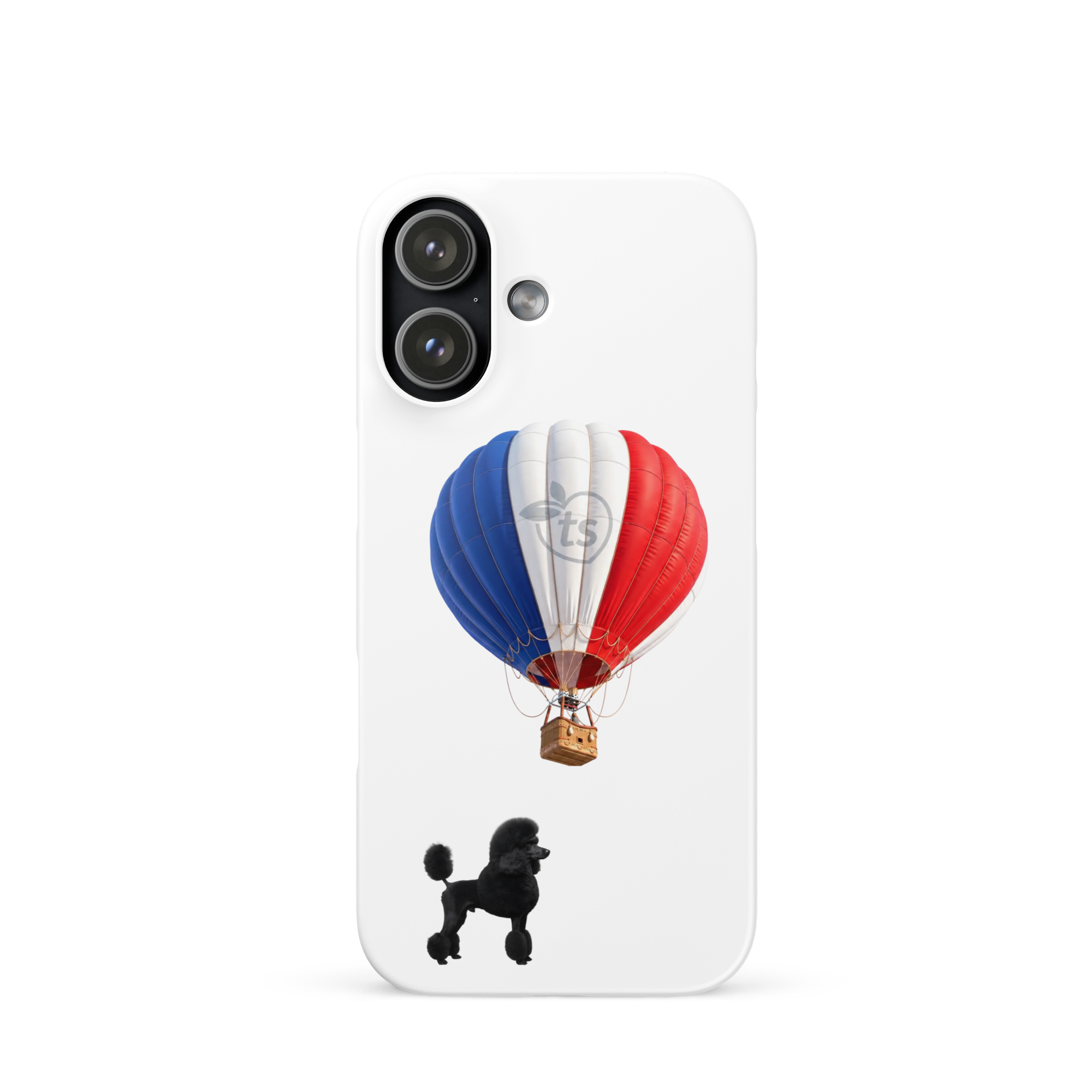 tsgabrielle® • Paris - Le Chien • Coque Snap Compatible avec iPhone® • Blanc • Derniers Modèles