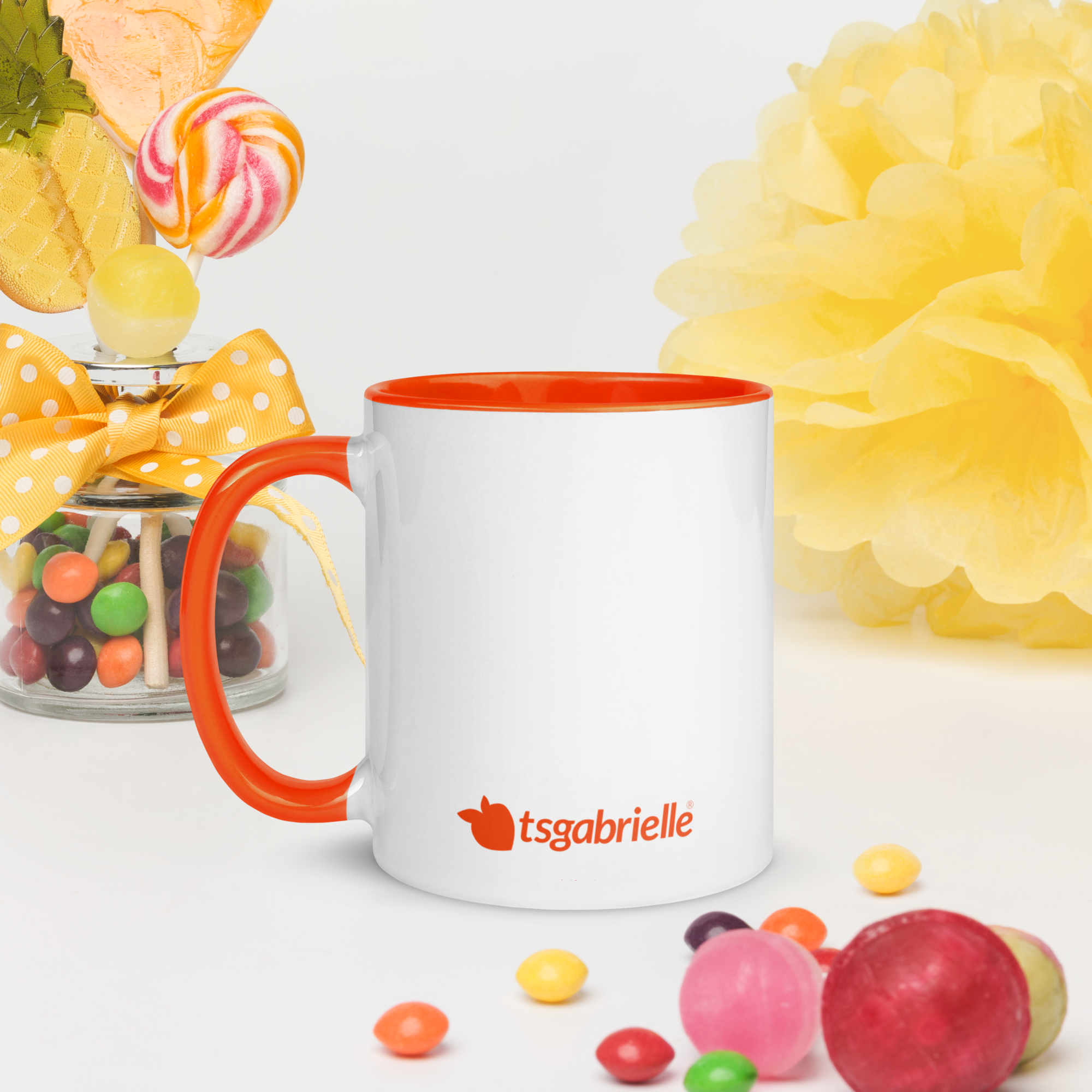 tsgabrielle® • Mug avec intérieur orange • Céramique • 325 ml - View 6